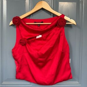 Elegant Red Sleeveless Top